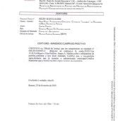 Certidão do Tribunal de Justiça do Estado de São Paulo que comunica substituição de Gil Arantes, prefeito de Barueri, por seu vice, Jaques Munhoz. Gil entra com recurso para não se afastar.