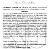 Superior Tribunal de Justiça nega medida liminar de Gil Arantes para retornar ao cargo de prefeito. Vide documento.