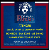Drama da Paixão neste Domingo – Dia 27/03, às 20h00, no mesmo local em Santana de Parnaíba.