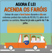 Farol Aceso em Estradas – Lei, a partir de 7 de julho