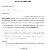 Edital de Convocação: Assembleia Geral Ordinária – Associação de Proprietários do Loteamento Residencial Mosaico da Aldeia, Santana de Parnaíba/SP