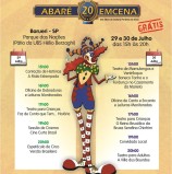 Barueri (29 e 30/07) e Santana de Parnaíba (5 e 6/08) terão o projeto EMCENA BRASIL com “ABARÉ 20 ANOS EMCENA”. Gratuito.