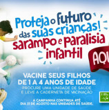ATENÇÃO: Hoje, 31 de agosto, último dia da vacinação contra o sarampo e a paralisia infantil.Vacine suas crianças de 1 a 4 anos.