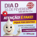 Atenção, é FAKE! Não haverá vacinação no dia 16 em Barueri