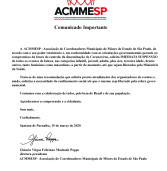 ACMMESP – Associação de Coordenadores Municipais de Misses do Estado de São Paulo, comunica: