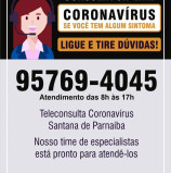 Santana de Parnaíba lançou ontem: SISTEMA INOVADOR DE CONSULTAS ONLINE para suspeita de coronavírus