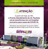 PS do Jardim Paulista/ Barueri, a partir de hoje, passa a ser hospital para Covid19