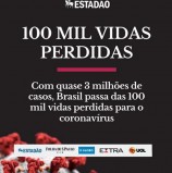 Repostando o jornal Estadão, sobre mais de 100 mil mortes por Covid no Brasil