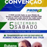 Amanhã, acontece a Convenção do PSDB em Barueri na Câmara Municipal de Barueri, com votação online