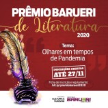 Vão até 27/11, as inscrições ao Prêmio Barueri de Literatura