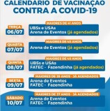 Santana de Parnaíba – calendário de vacinação contra Covid-19 de 06 a 10/07