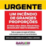 Incêndio de grandes proporções hoje, às 11:00h no Jardim Califórnia, Barueri