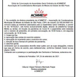 Edital de Convocação de Assembléia Geral Ordinária da ACMMESP – Associação de Coordenadores Municipais de Misses do EStado de São Paulo