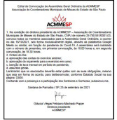 Edital de Convocação de Assembléia Geral Ordinária da ACMMESP – Associação de Coordenadores Municipais de Misses do EStado de São Paulo