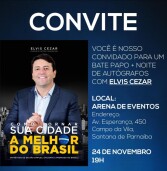 Convite para o lançamento do livro de Elvis Leonardo Cezar  “Como tornar sua cidade a melhor do Brasil”